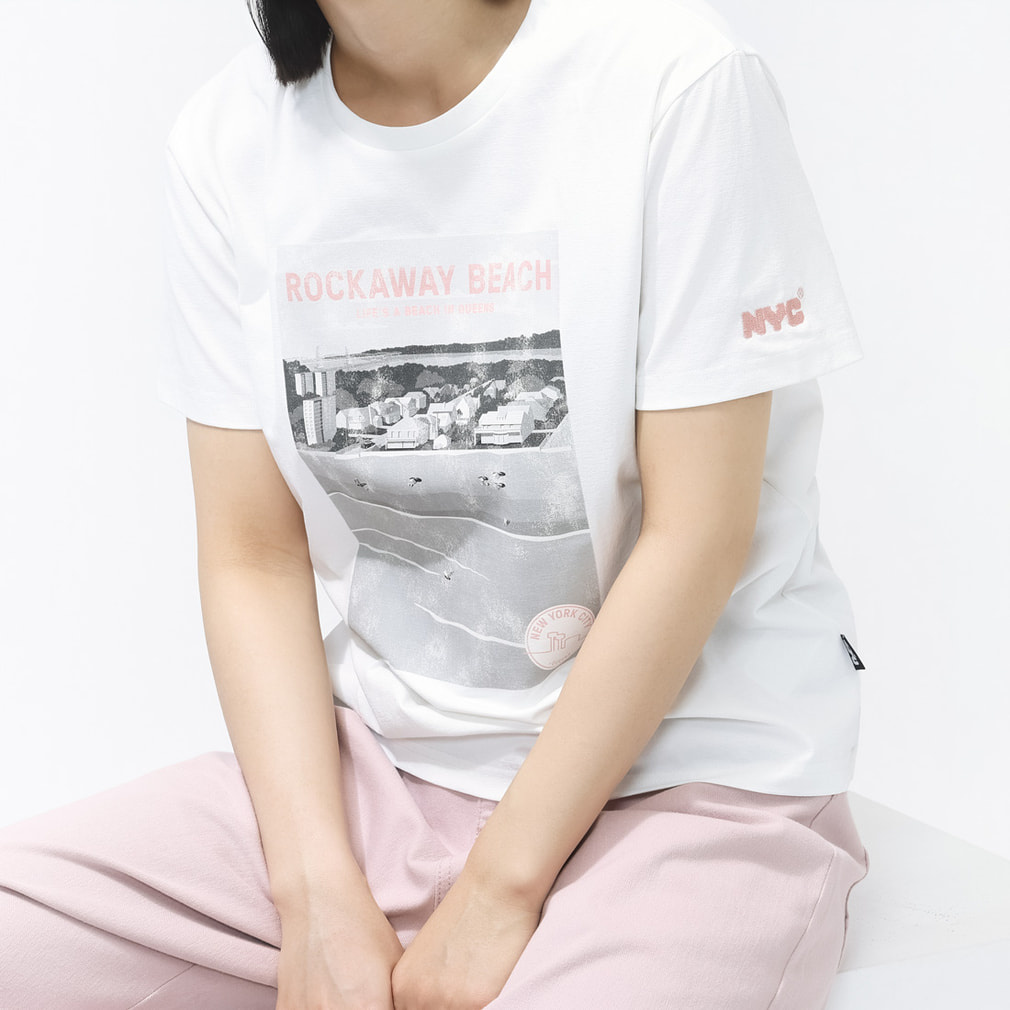 UVカットドライグラフィックTシャツ ポスター(ホワイト-S)