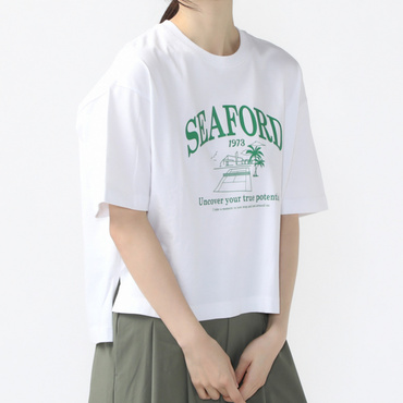 コットンオーバーサイズTシャツ テニス