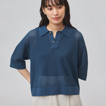 メッシュニットポロシャツ