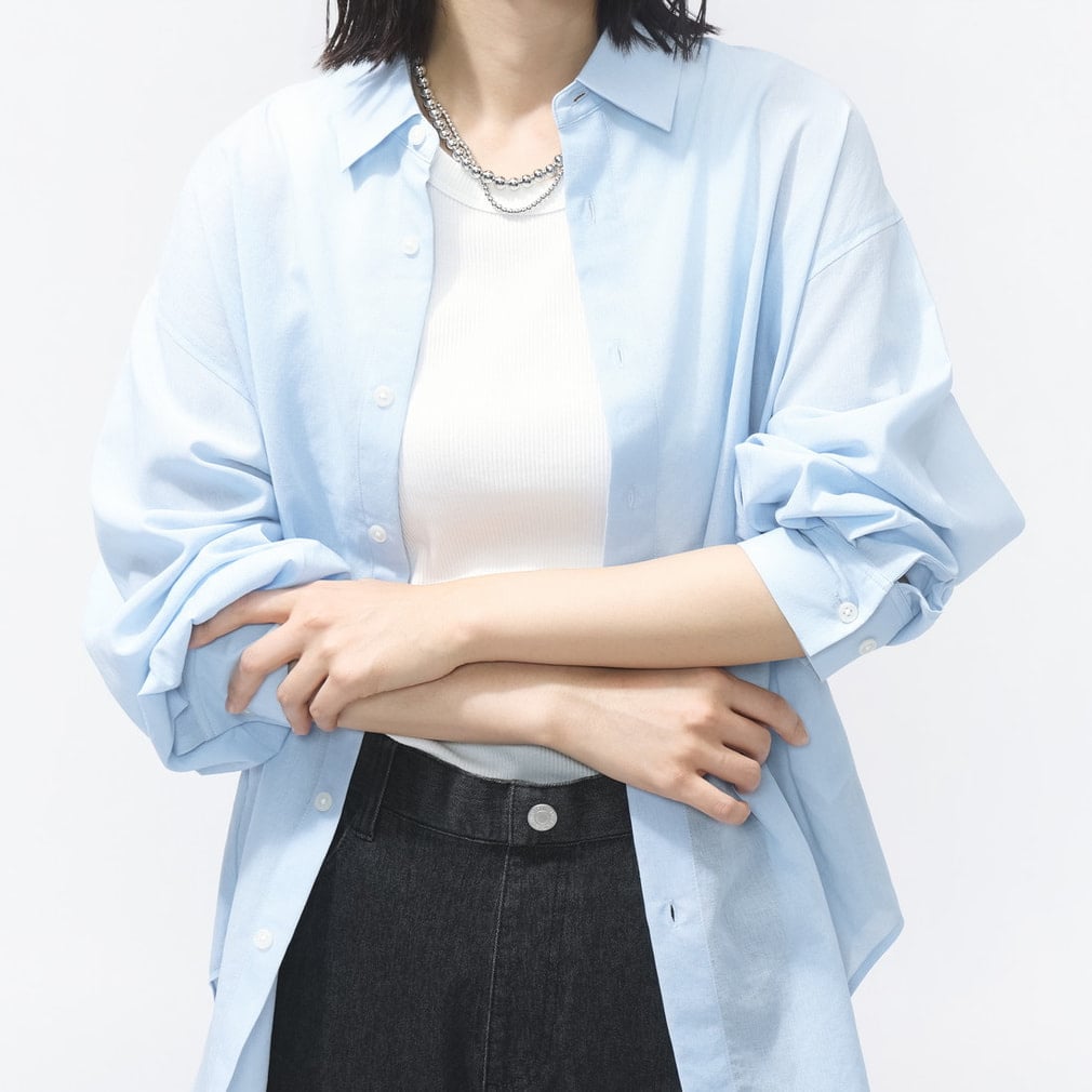 シアーシャツ(サックスブルー-S)