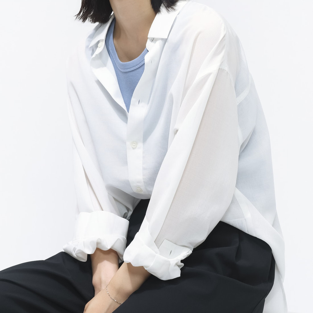 シアーシャツ(ホワイト-S)