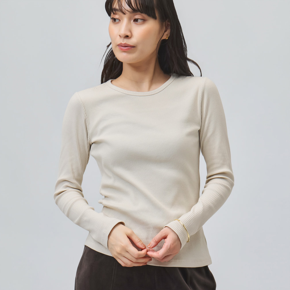 ティゴラ レディース 長袖 Tシャツ ストレッチリブ長袖Tシャツ TR