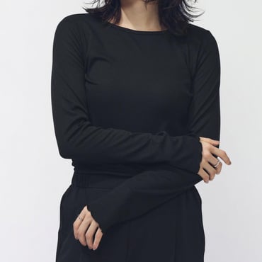 ストレッチリブクルーネックTシャツ