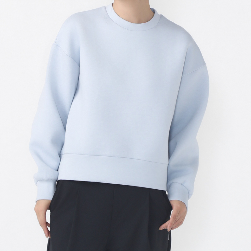 テックスウェットクロップドクルー(グレイシュブルー-S)