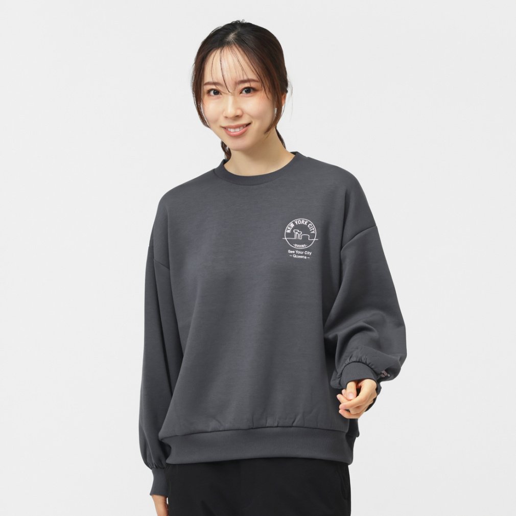 テックスウェットシャツ NYCワンポイント(チャコールグレー-M)