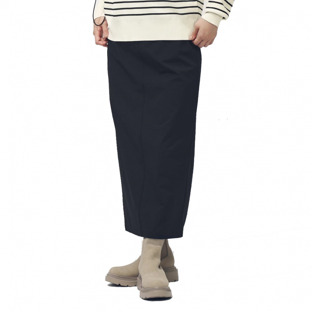 4WAYストレッチIラインスカート(ブラック-S)