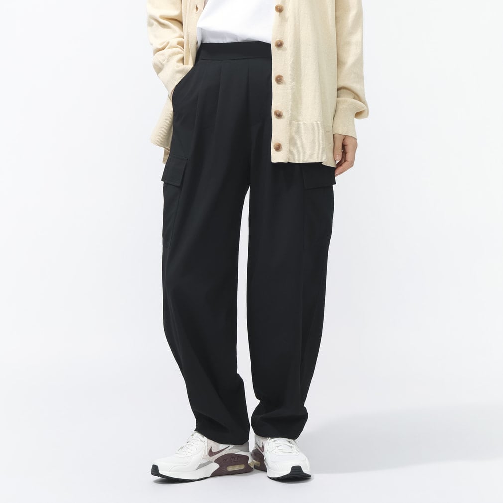 UVカット撥水カーゴパンツ(ブラック-S)