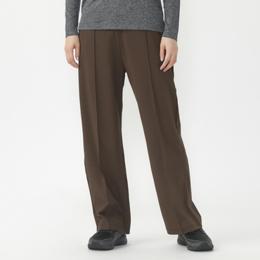 ストレッチワイドイージーパンツ(ブラウン-M)