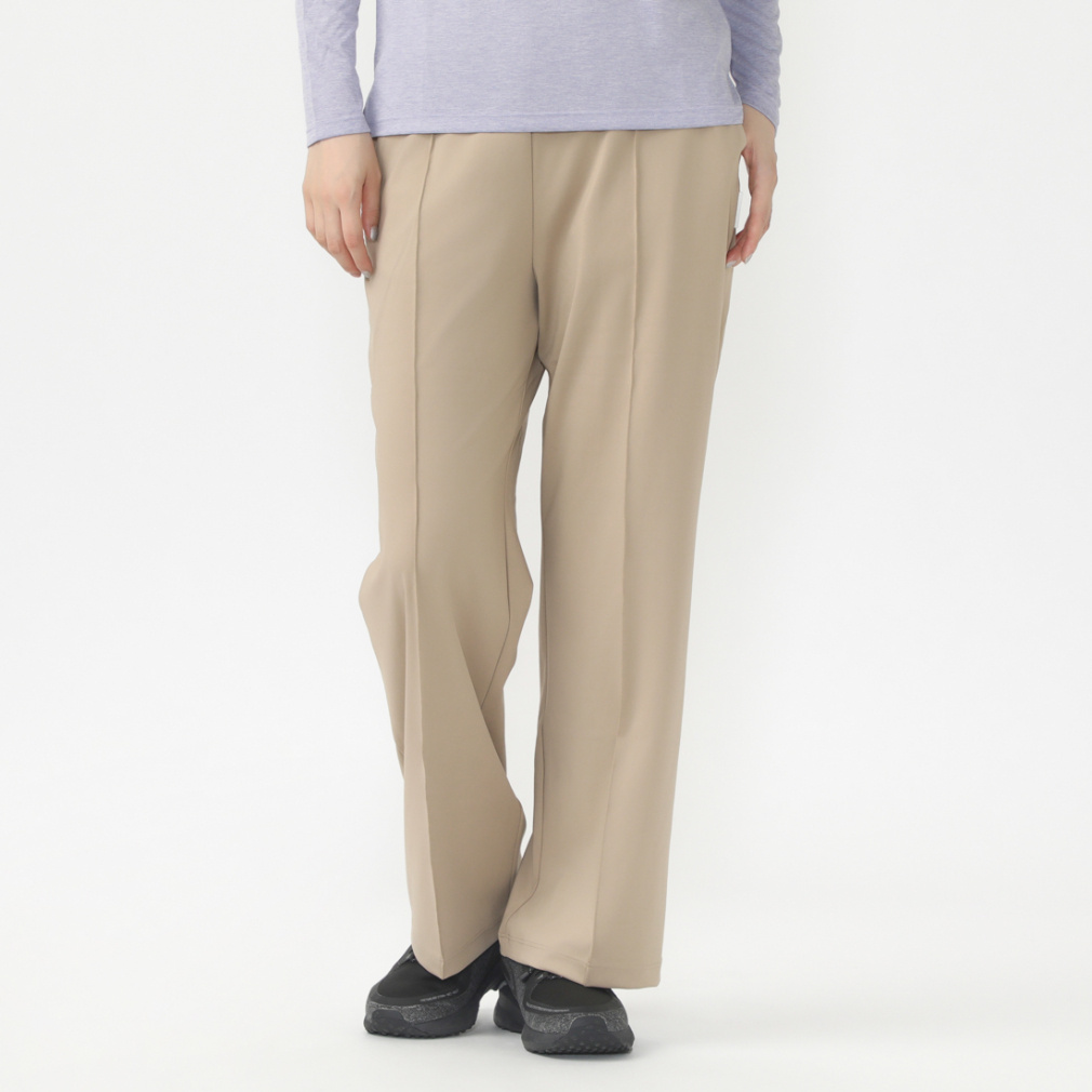 ストレッチワイドイージーパンツ(ベージュ-S)