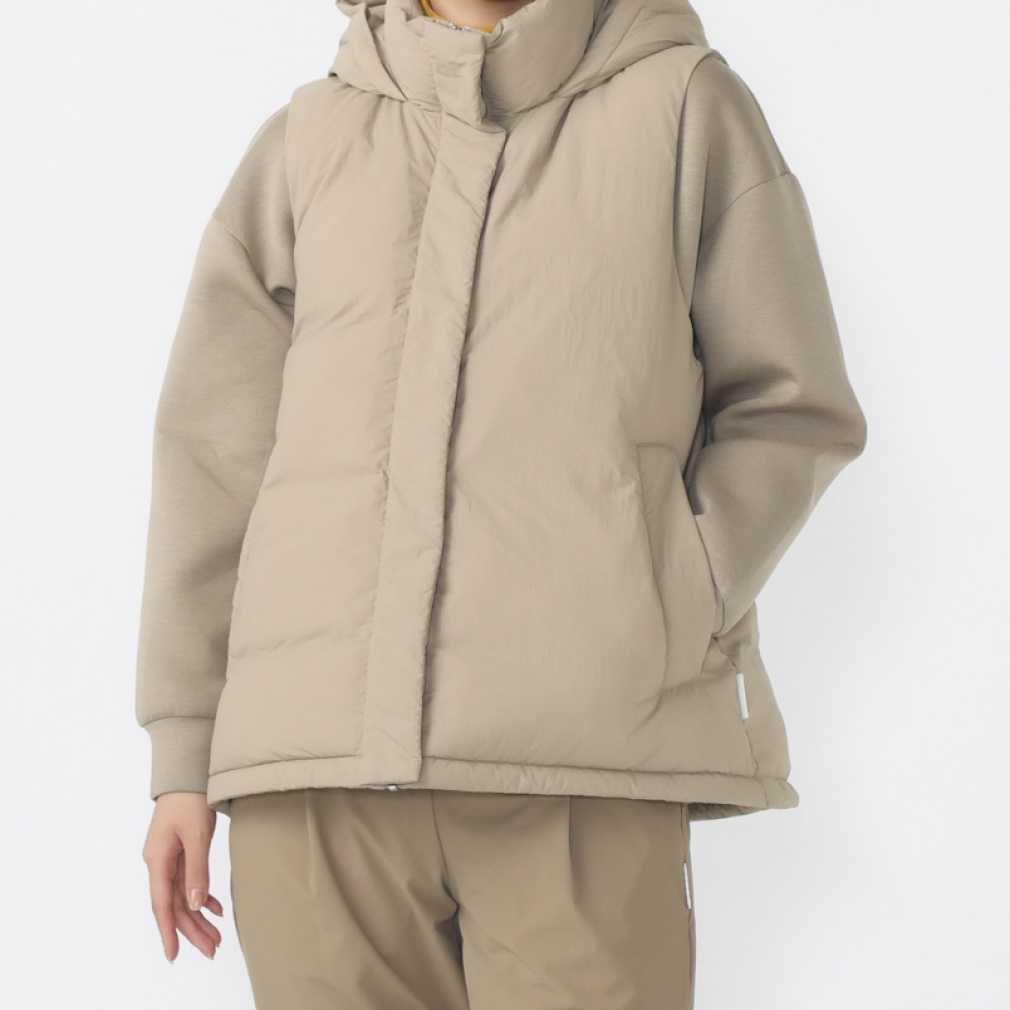 ボリュームパデッドベスト(ベージュ-S)