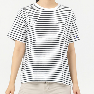 BORDER SHORT SLEEVE POCKET T-SHIRT