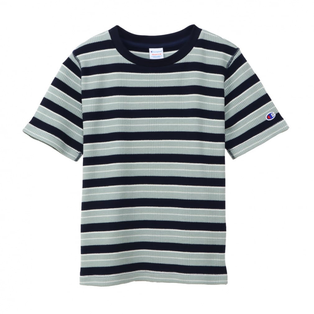 BORDER SHORT SLEEVE T-SHIRT(ネイビー×ライトグレー-M)