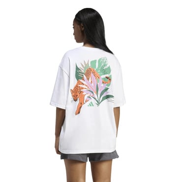 アディダス レディース 半袖 Tシャツ ミニ刺しゅう オーバーサイズ