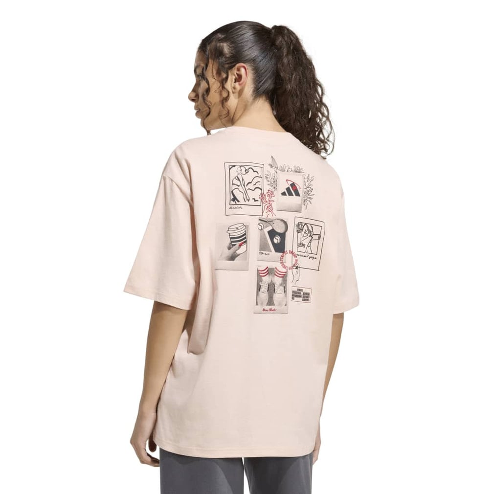 アディダス レディース 半袖 Tシャツ ミニ刺しゅう オーバーサイズ