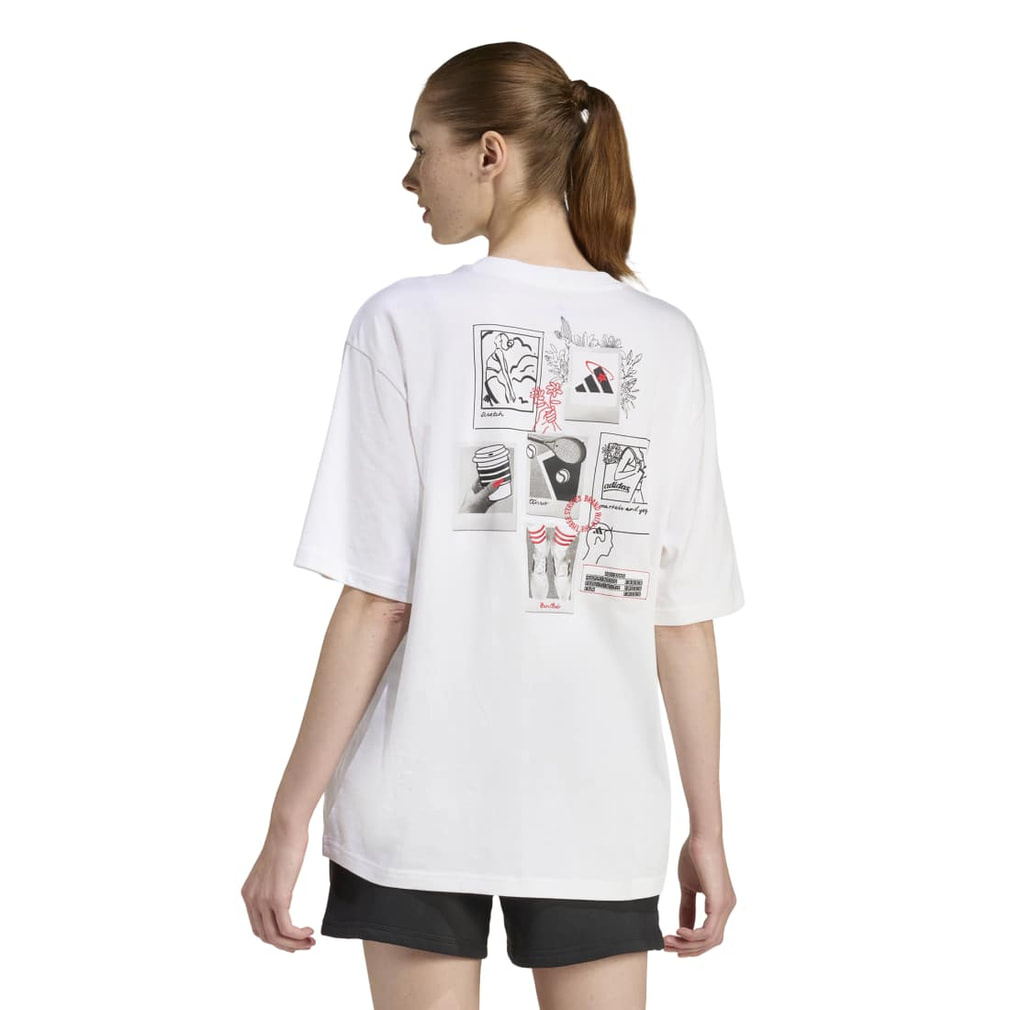 アディダス レディース 半袖 Tシャツ ミニ刺しゅう オーバーサイズ