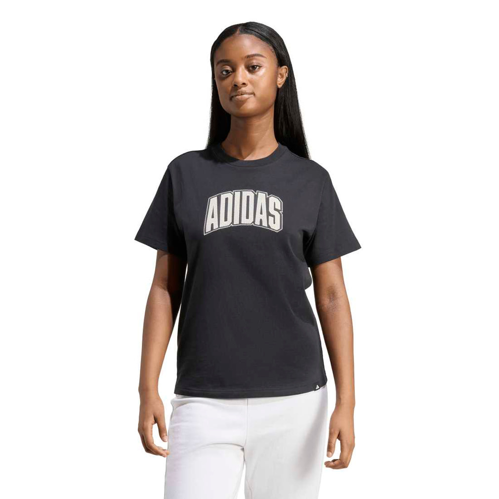 アディダス レディース 半袖 Tシャツ COLLEGIATE グラフィック Tシャツ