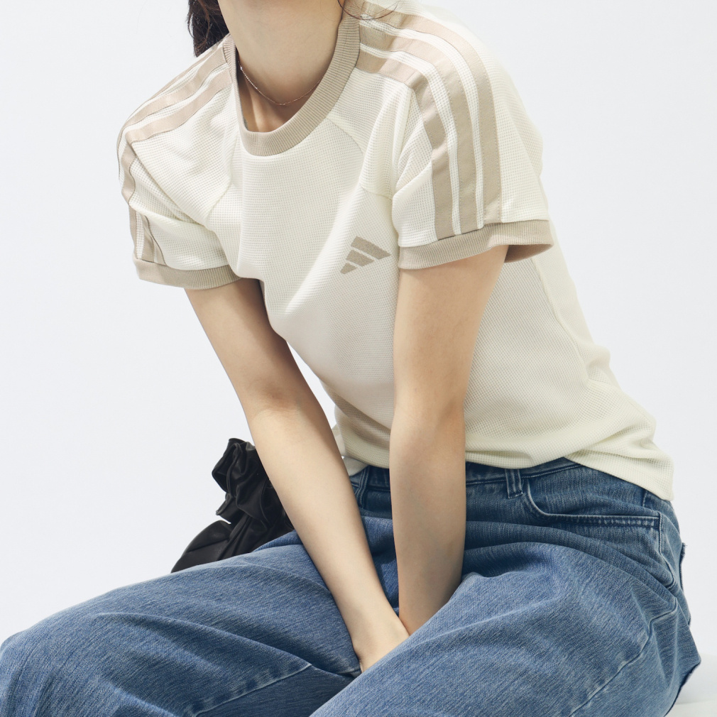 W LUX CA ワッフルTシャツ AP(アイボリー-S　レディス)