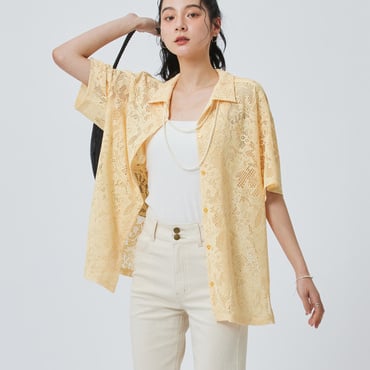 PRISM COLLECTION レース半袖シャツ