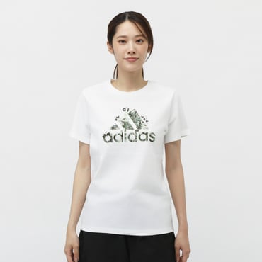 フローラル バッジ オブ スポーツ グラフィック半袖Tシャツ