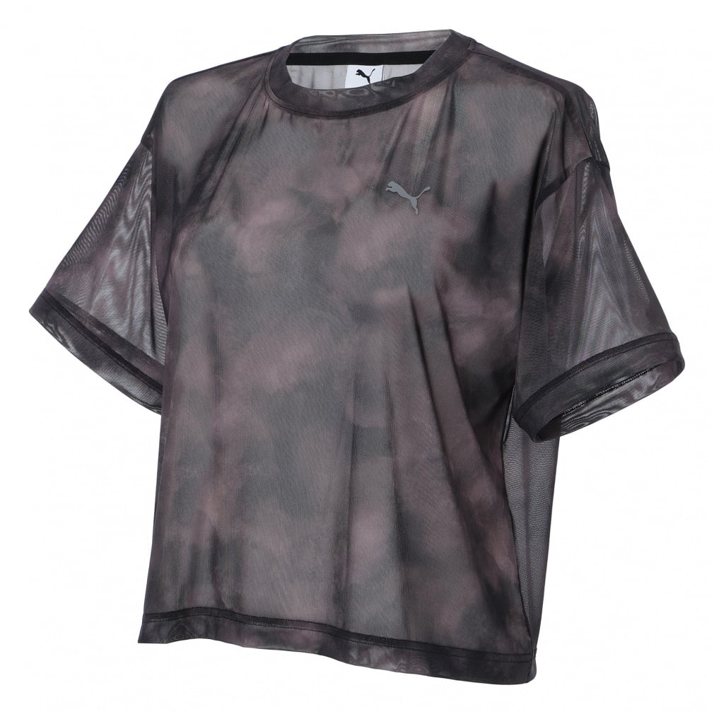 ESS ELEVATED シアー SS AOP Tシャツ(ブラック-S)