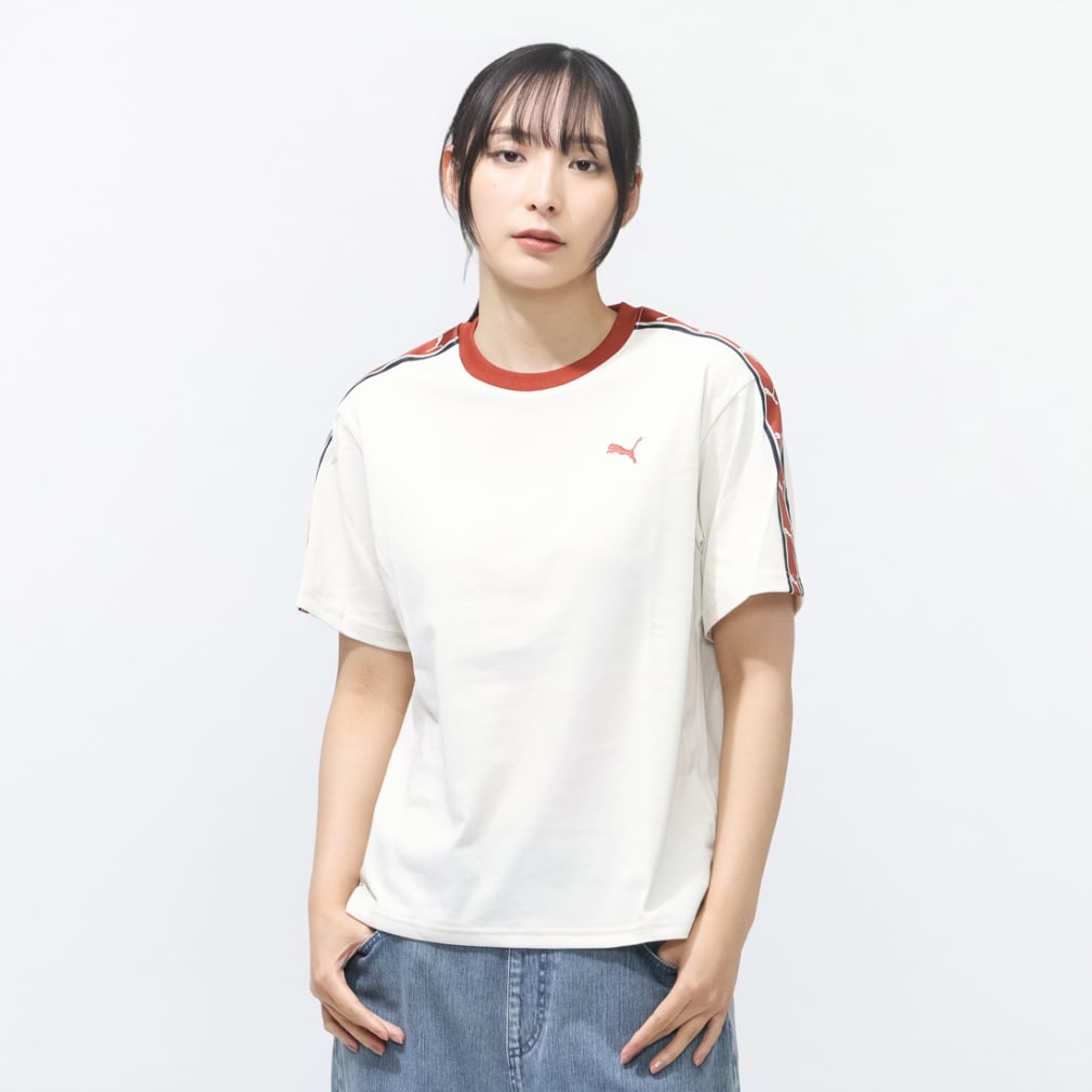 プーマ レディース 半袖 Tシャツ ESS ELEVATED MX SS テープ Tシャツ
