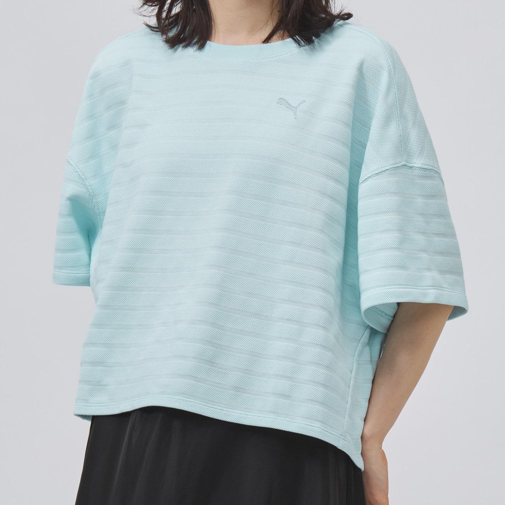 SHADOW BORDER Tシャツ(サックスブルー-S)