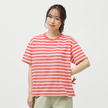 アルペン限定 THE CITY シューパッチボーダーTシャツ(レッド×ホワイト-S　レディス)