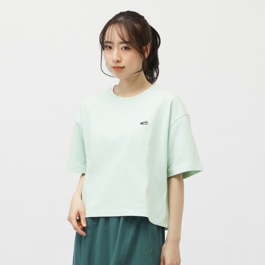 アルペン限定 THE CITY シューパッチショートレングスTシャツ(ペールグリーン-S　レディス)