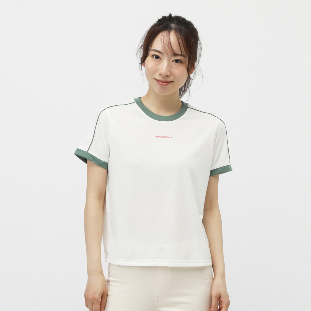 ショートスリーブコンパクトTシャツ(オフホワイト-S　レディス)