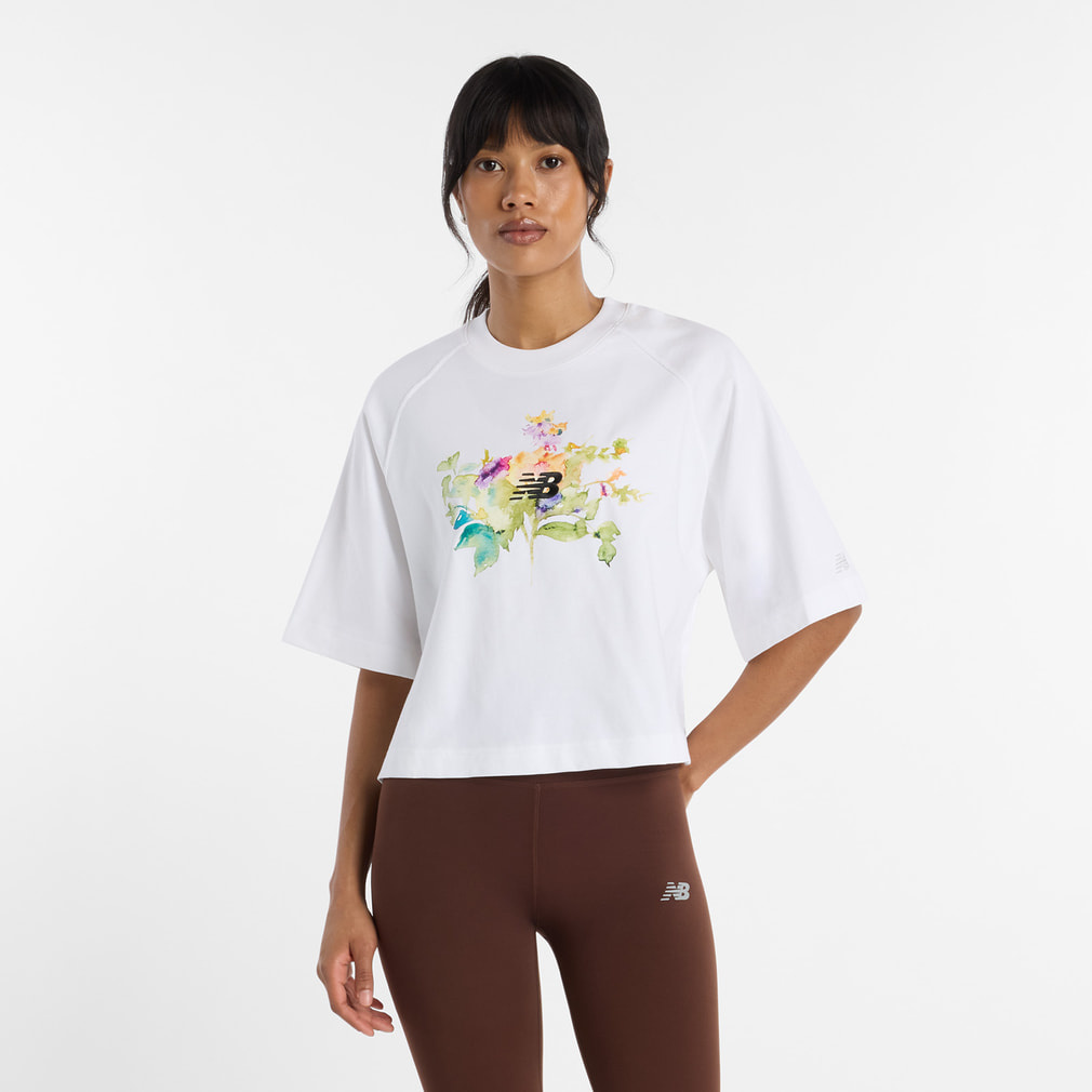 ニューバランス レディース 半袖 Tシャツ ウォーターカラーマルチ