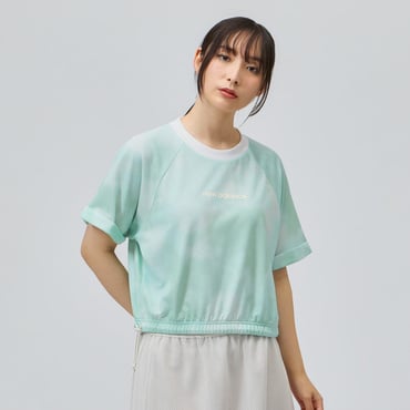 ショートスリーブプリントTシャツ(ペールブルー-S)