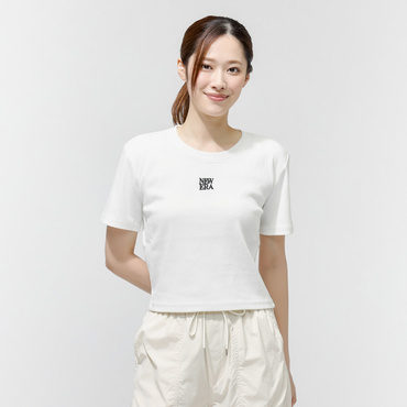 WS SS MINI TEE SQUARE LOGO WHI