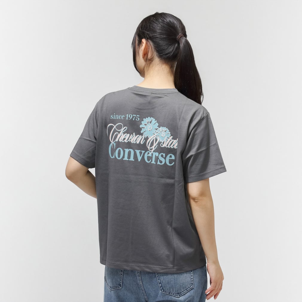コンバース レディース 半袖 Tシャツ FLOWER LOGO TEE L 半袖Tシャツ