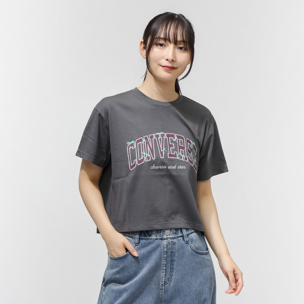コンバース レディース 半袖 Tシャツ RIBBON ARCH LOGO TEE L 半袖T