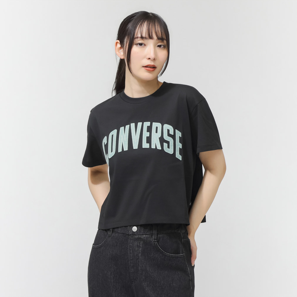 コンバース レディース 半袖 Tシャツ CV FELT LOGO TEE L 半袖Tシャツ