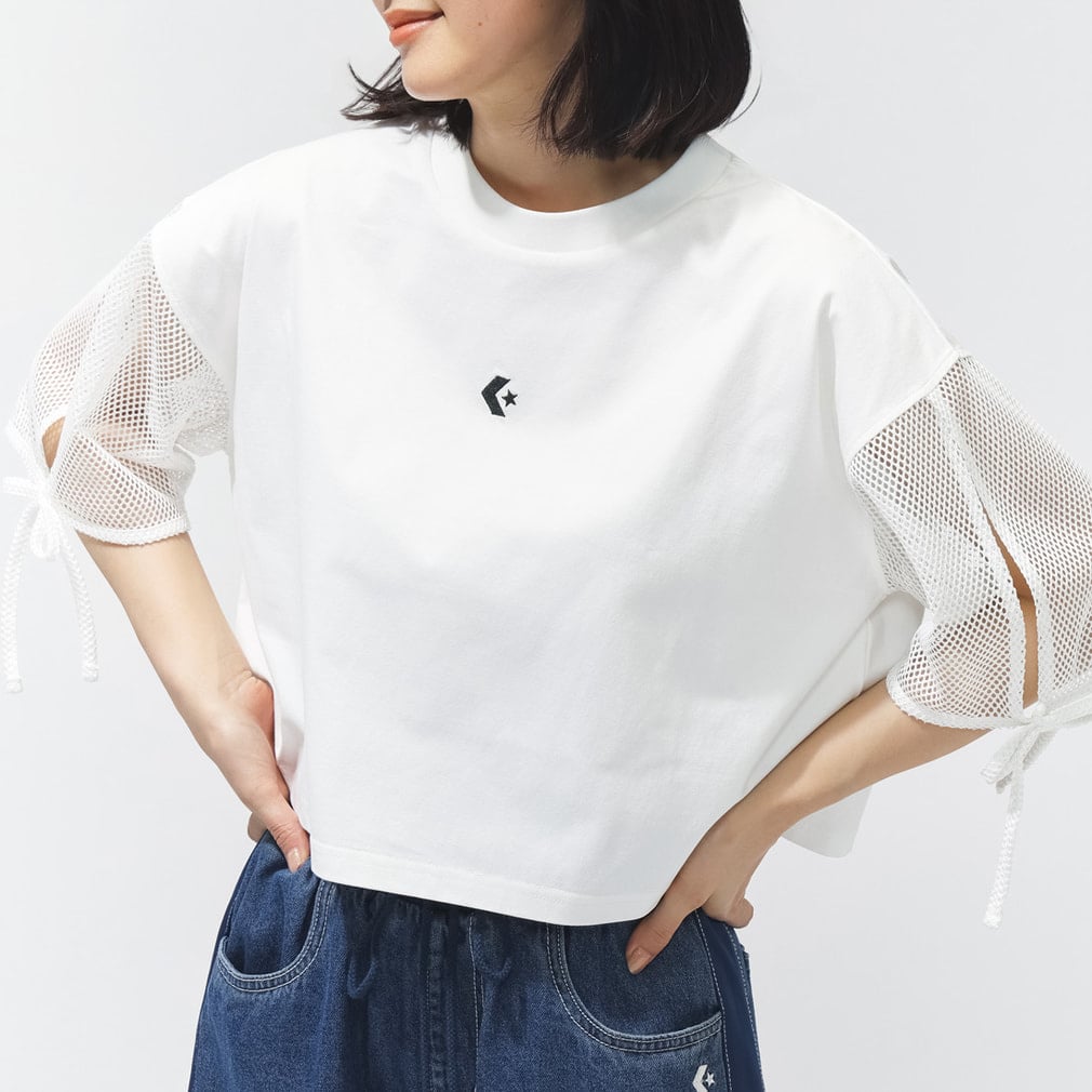 コンバース レディース 半袖 Tシャツ AP MESH SLEEVE TEE L メッシュ