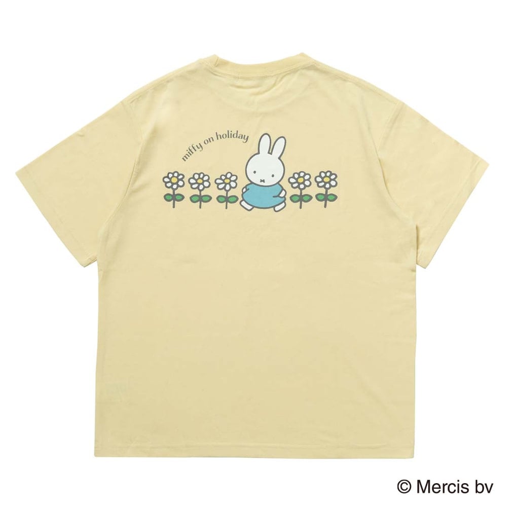 レディース 半袖Tシャツ miffy バックグラフィックTシャツフラワー ALW