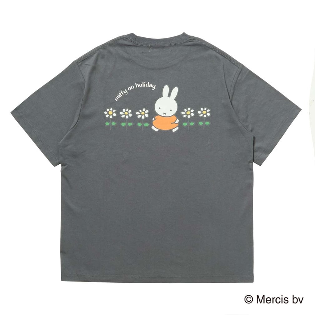 レディース 半袖Tシャツ miffy バックグラフィックTシャツフラワー ALW