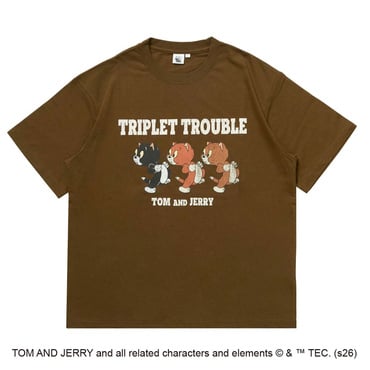 Tom and Jerry フロントグラフィックTシャツ(フラフ、マフ、パフ)