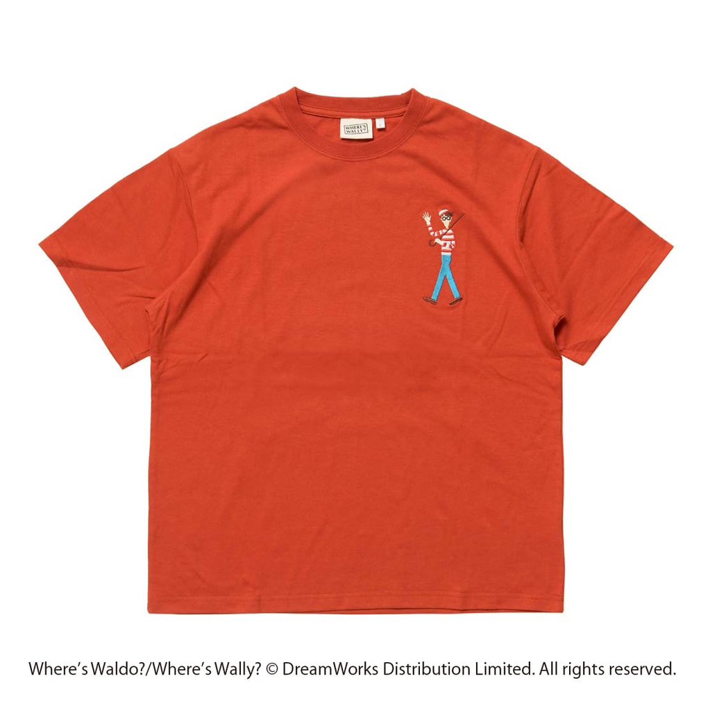 ウォーリーをさがせ！ フロントグラフィックTシャツ(ウォーリー・ウーフ)(スカーレット-S)