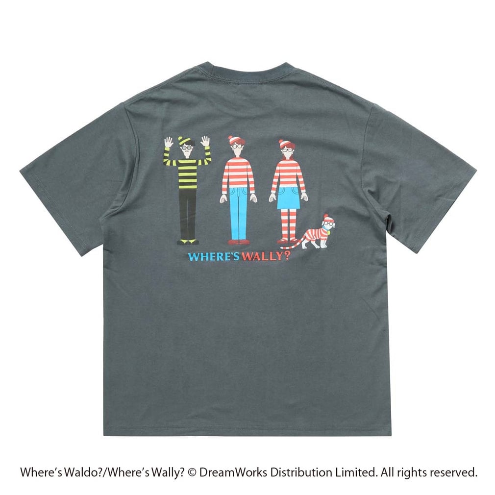 ウォーリーをさがせ！ バックグラフィックTシャツ(集合)(ダークグレー-S)