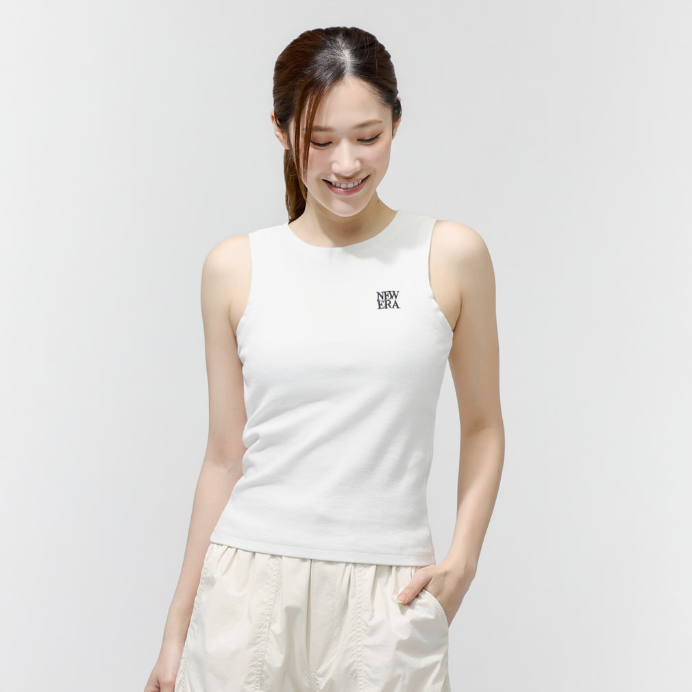 ニューエラ レディース ノースリーブ シャツ WS RIB TANK SQUARE LOGO