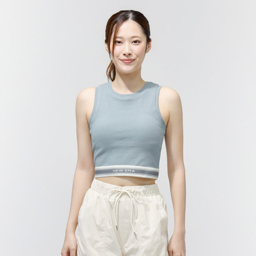 WS RIB CROPPED TANK BLU