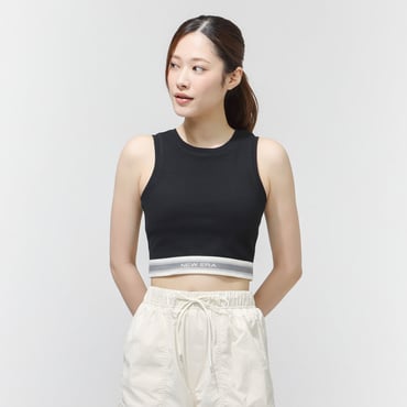 WS RIB CROPPED TANK BLK