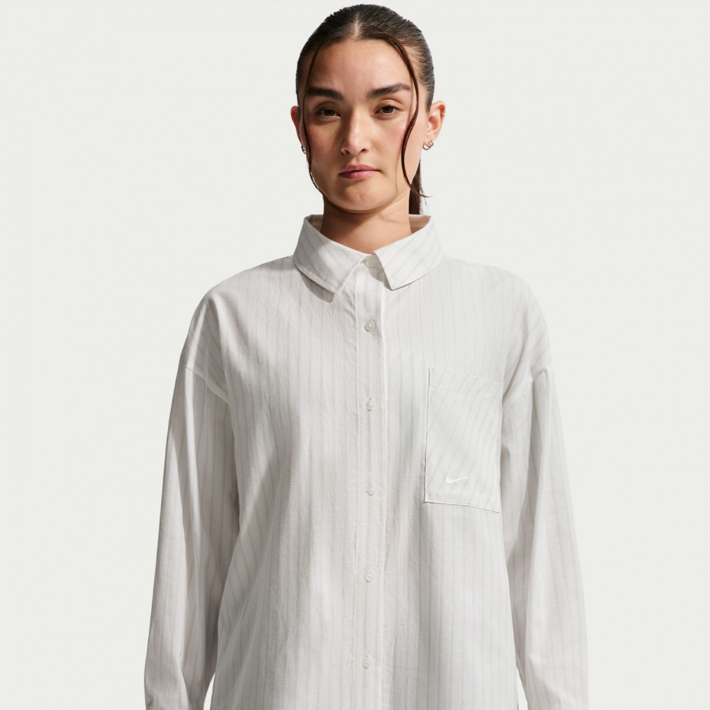 ウィメンズ NSW OFLN WV PPLN L/S トップ STP T(ペールクリーム-M)