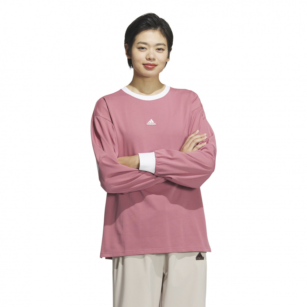 アディダス レディース 長袖 Tシャツ ワーディング ルーズフィット シングルジャージー 長袖Tシャツ KTX53 JG5713 JG5714 JG5715 スポーツウェア adidas
