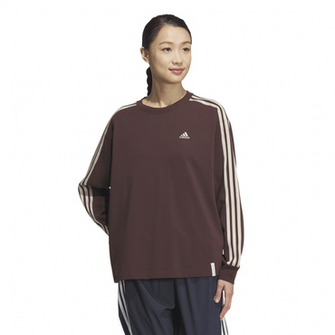 エッセンシャルズ プラス スリーストライプス 長袖Tシャツ