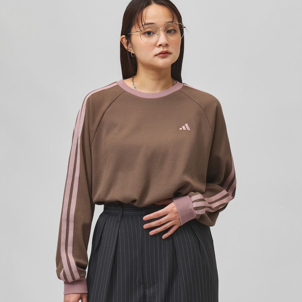 アディダス レディース LUXFLOW ALPHA ワッフル 長袖 Tシャツ C1948