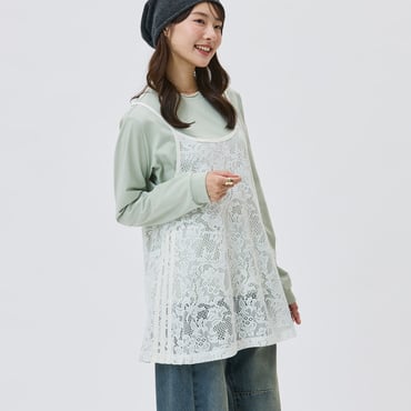 【Kep1er ヒュニンバヒエさん着用】 PRISM COLLECTION レースチュニック&長袖Tシャツ セット