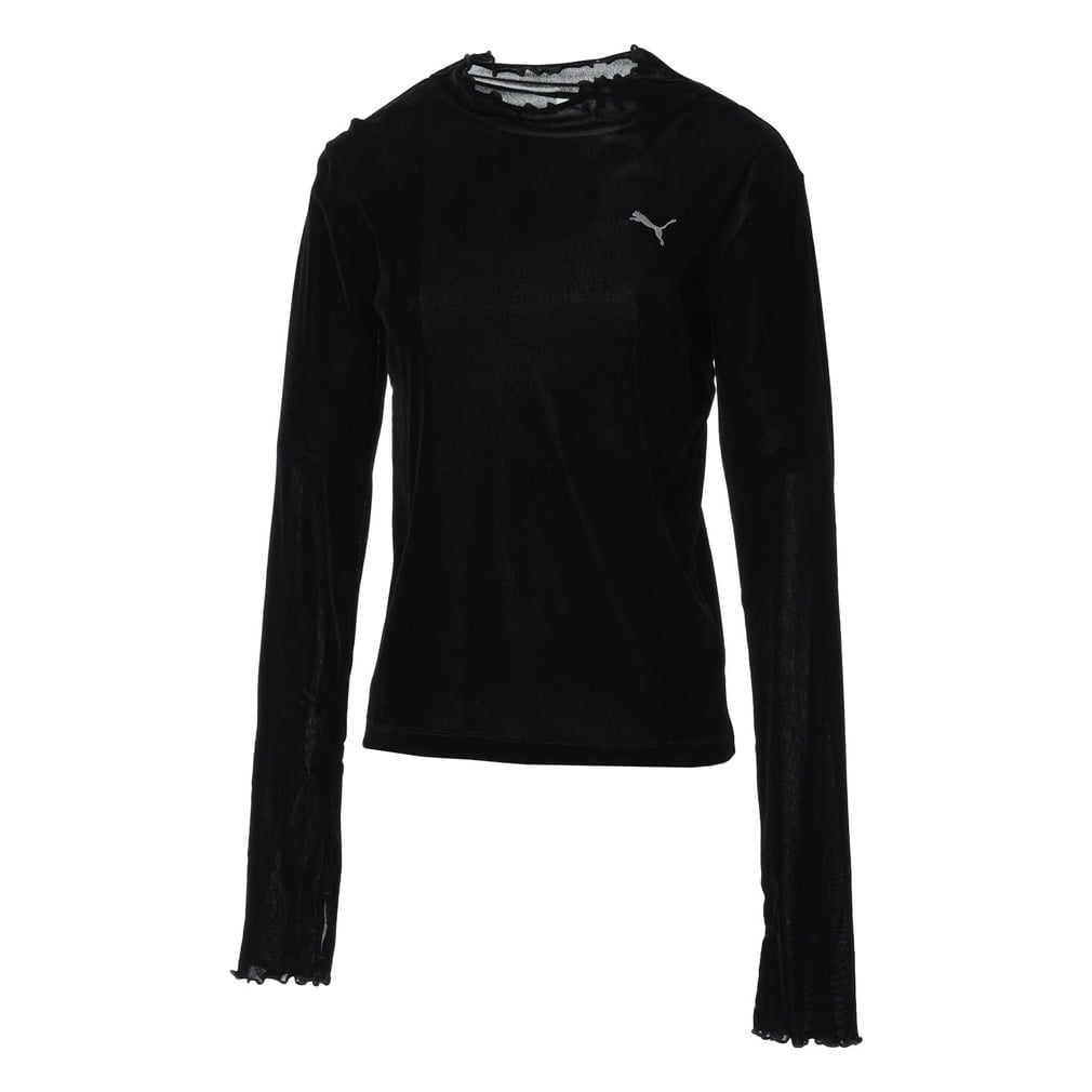 VELOUR MESH LS TEE(ブラック-S)